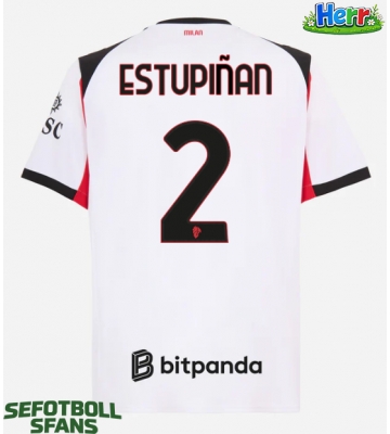 AC Milan Pervis Estupinan #2 Bortatröja 2025-26 Kortärmad